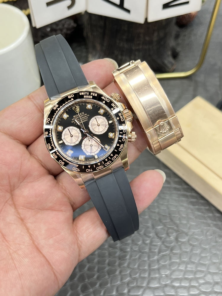 復刻勞力士迪通拿40mm | 玫瑰金鑽面 | 上海4131機芯