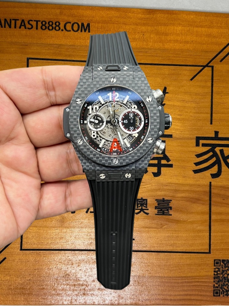 ​HB廠 宇舶BIG BANG大爆炸45.5mm碳纖維｜上海7750改裝機芯｜72小時動儲｜鏤空機械視窗​