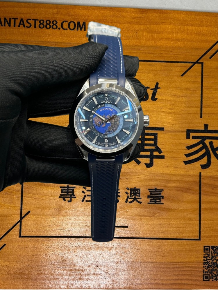 ​歐米茄海馬Aqua Terra世界時｜43mm激光浮雕地球｜8938至臻天文台機芯｜150米防水​