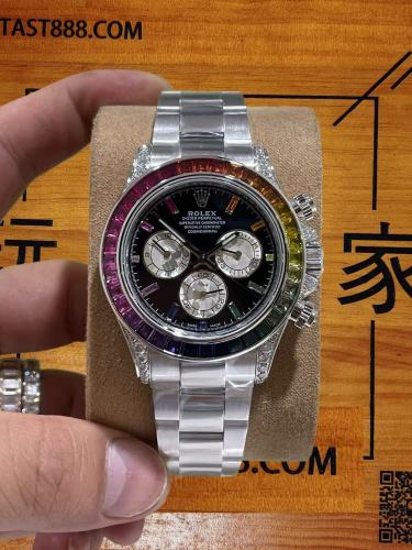 至尊客制18K包金莫桑鑽彩虹迪通拿 | 定制手錶 | 改裝手錶 | 頂級復刻 | Fantast工藝