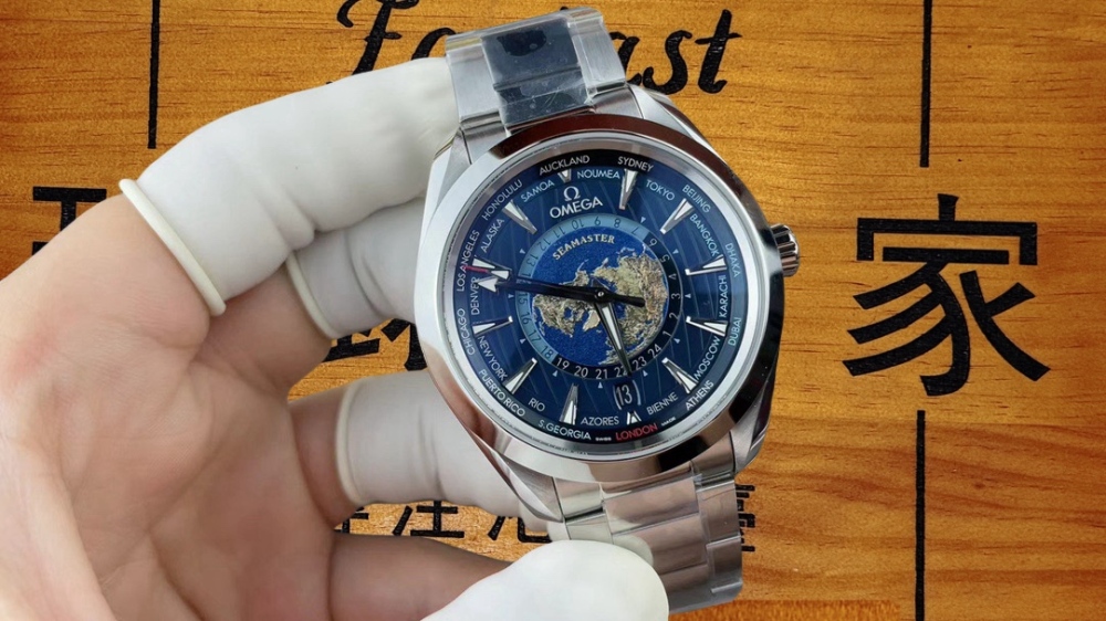 VS廠歐米茄 OMEGA 海馬世界時 藍盤