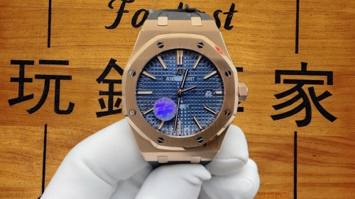 ZF廠巔峰巨作｜愛彼皇家橡樹15400玫瑰金藍盤「超神版」｜一體機芯｜現貨實拍