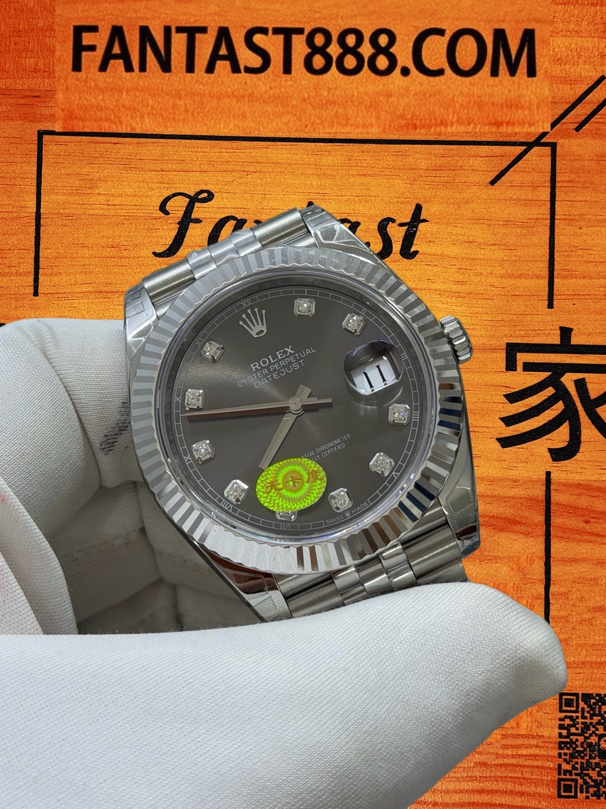 Rolex Datejust 41牙圈與方鑽時標細節