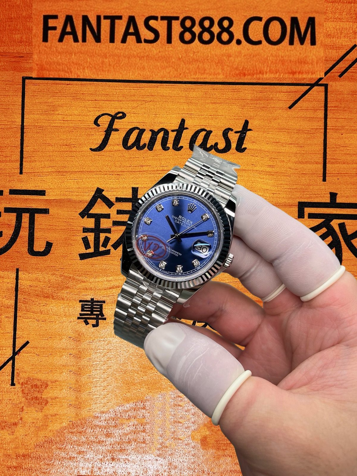 VS廠Rolex勞力士Datejust 41mm藍面鑽刻Jubilee五珠鏈復刻錶細節圖5
