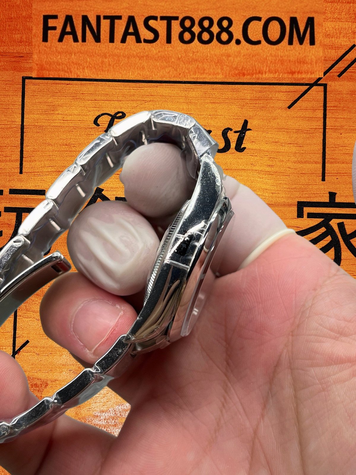 VS廠勞力士OP 36mm圓拱形光滑錶圈與錶冠細節