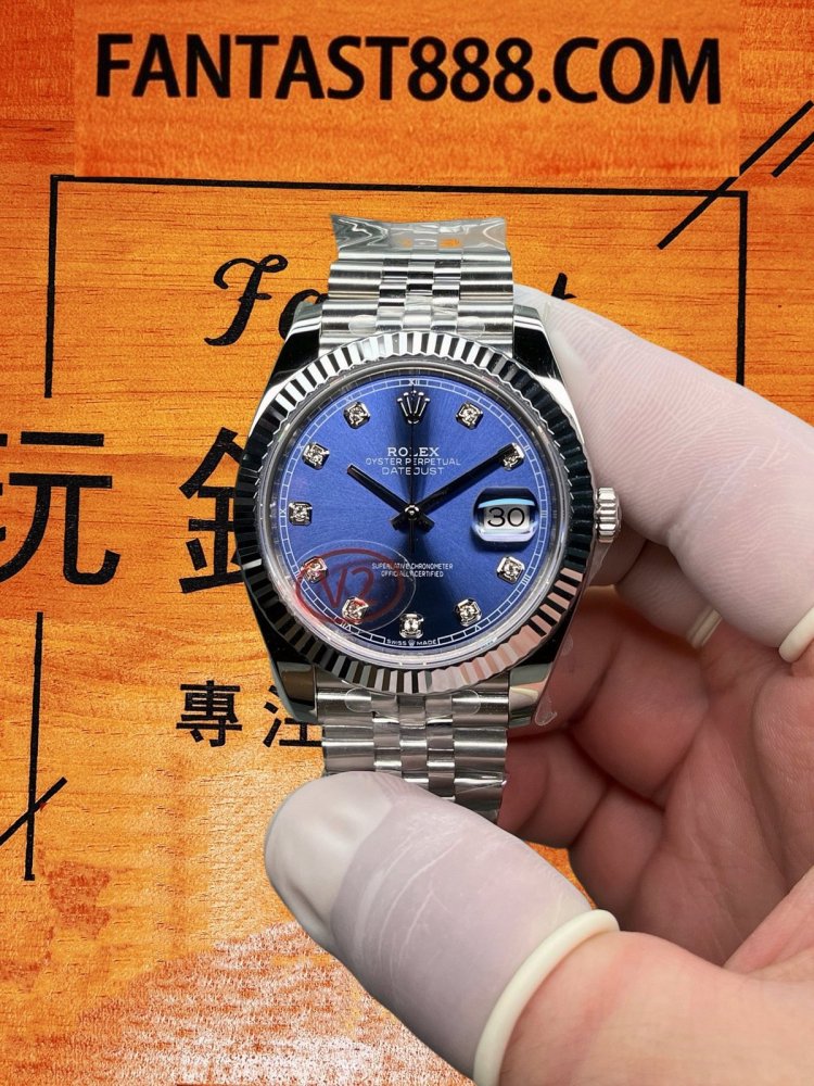 VS廠Rolex勞力士Datejust 41mm藍面鑽刻Jubilee五珠鏈復刻錶