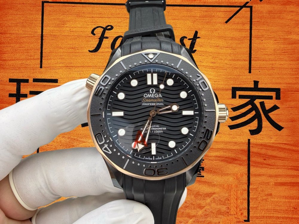 VS廠 OMEGA Seamaster 300M 海馬潛水錶 間金黑面 黑色DLC精鋼錶殼 8806同軸擒縱機芯