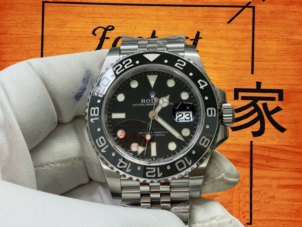VS廠 ROLEX GMT-Master II 格林尼治型 黑面陶瓷圈 皮蛋圈 蠔式鏈帶 丹東3285雙時區機芯