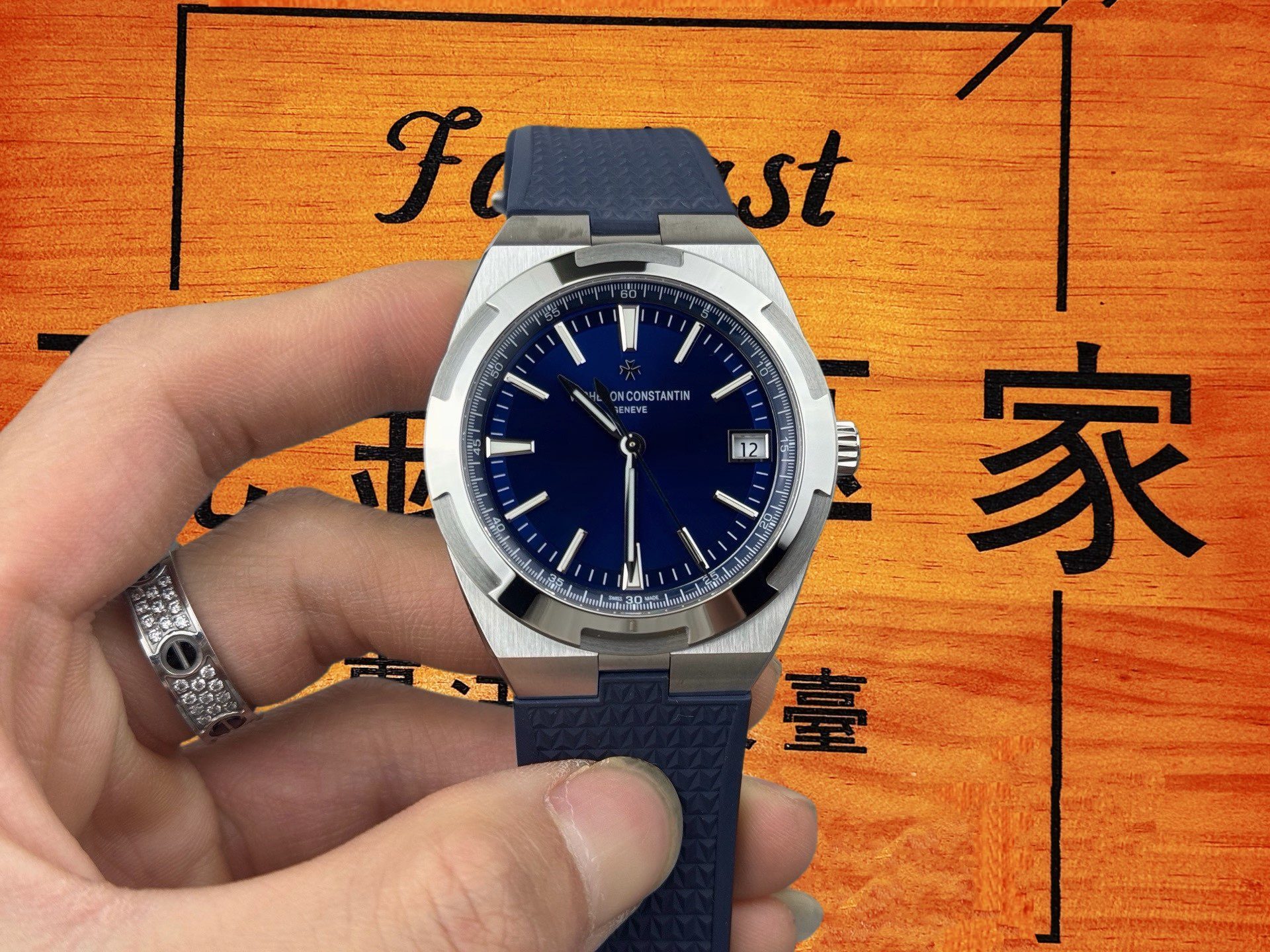 PPF廠 Vacheron Constantin 江詩丹頓 Overseas 縱橫四海 4500V 精鋼藍盤藍色橡膠帶 41mm 自動機械腕錶 5100自製機芯 60小時動力 50米防水