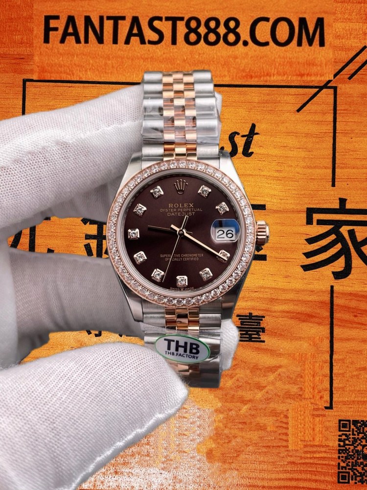 THB廠 勞力士 Datejust 日誌 31mm Rolesor 間金 玫瑰金 棕盤 鑽石時標 鑽圈 Cal.2236 復刻腕錶