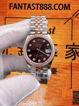 THB廠勞力士Datejust 31mm P65 間玫金鑽圈棕盤鑽刻 復刻