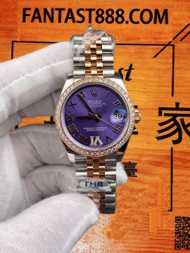 THB廠勞力士Datejust 31mm P64 紫羅馬鑽圈間玫金 復刻