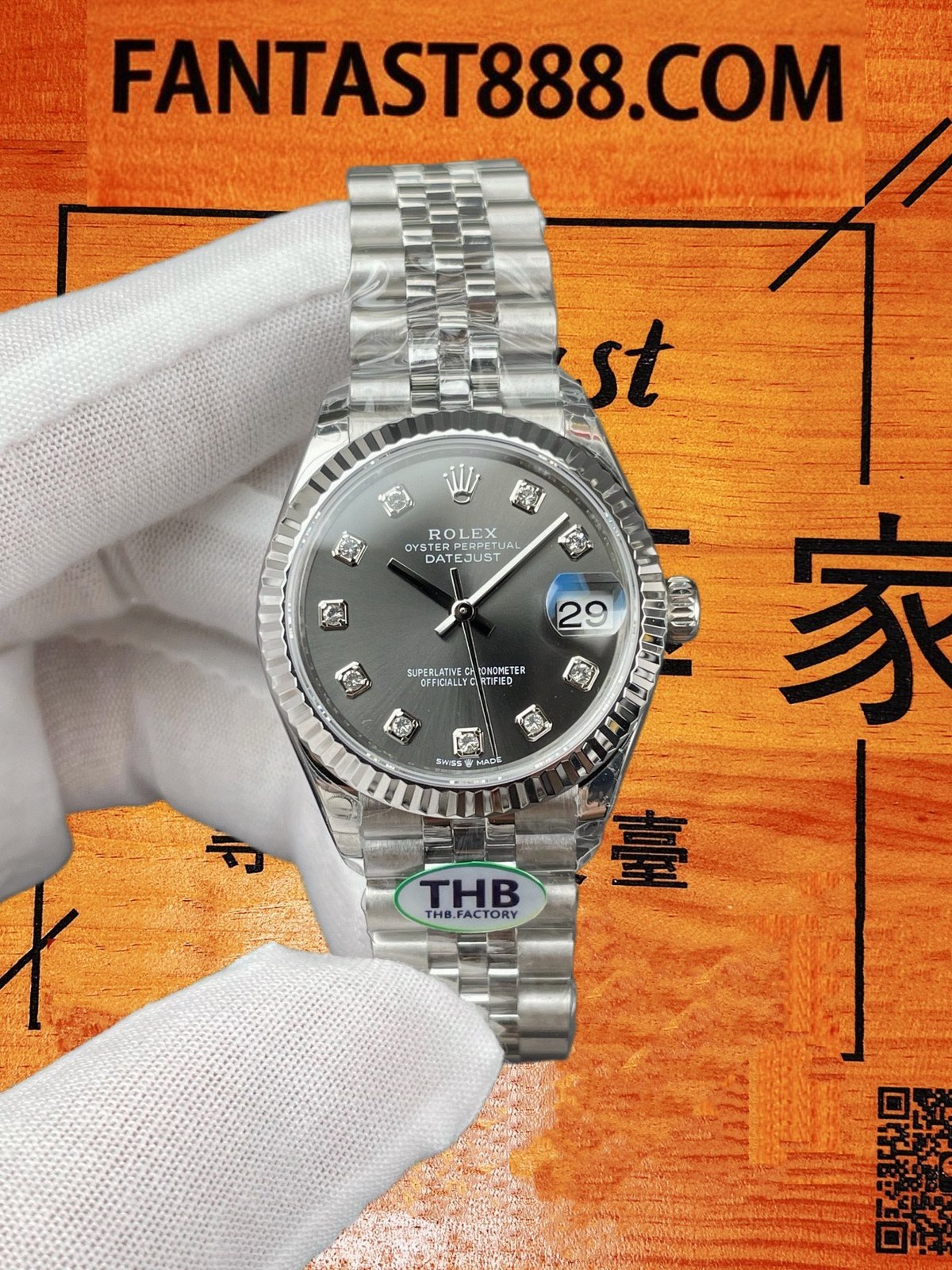 THB廠 勞力士 Datejust 日誌 31mm 精鋼 灰盤 鑽石時標 三角坑紋圈 Cal.2236 復刻腕錶