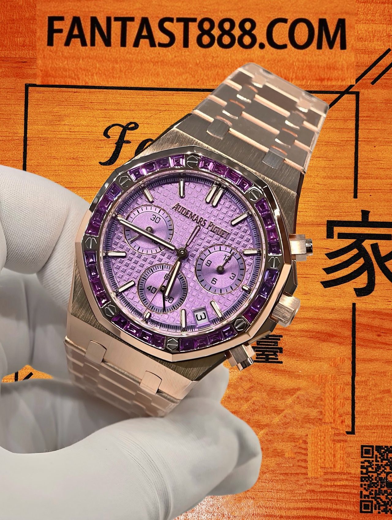 高仿私人改裝-愛彼-皇家橡樹26319OR 玫瑰金計時 復刻腕錶 實拍 4