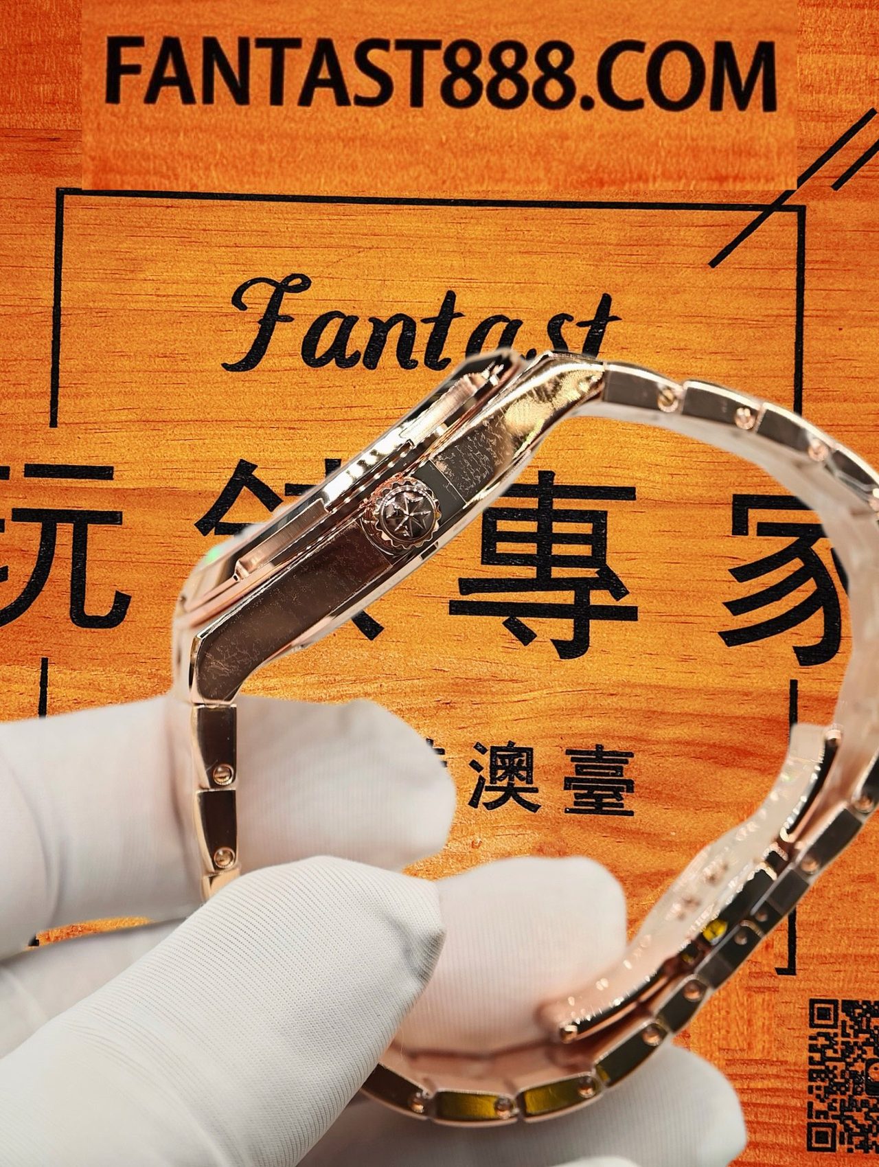 高仿私人改裝-江詩丹頓-縱橫四海4500V/110R 玫瑰金藍盤 復刻腕錶 實拍 5
