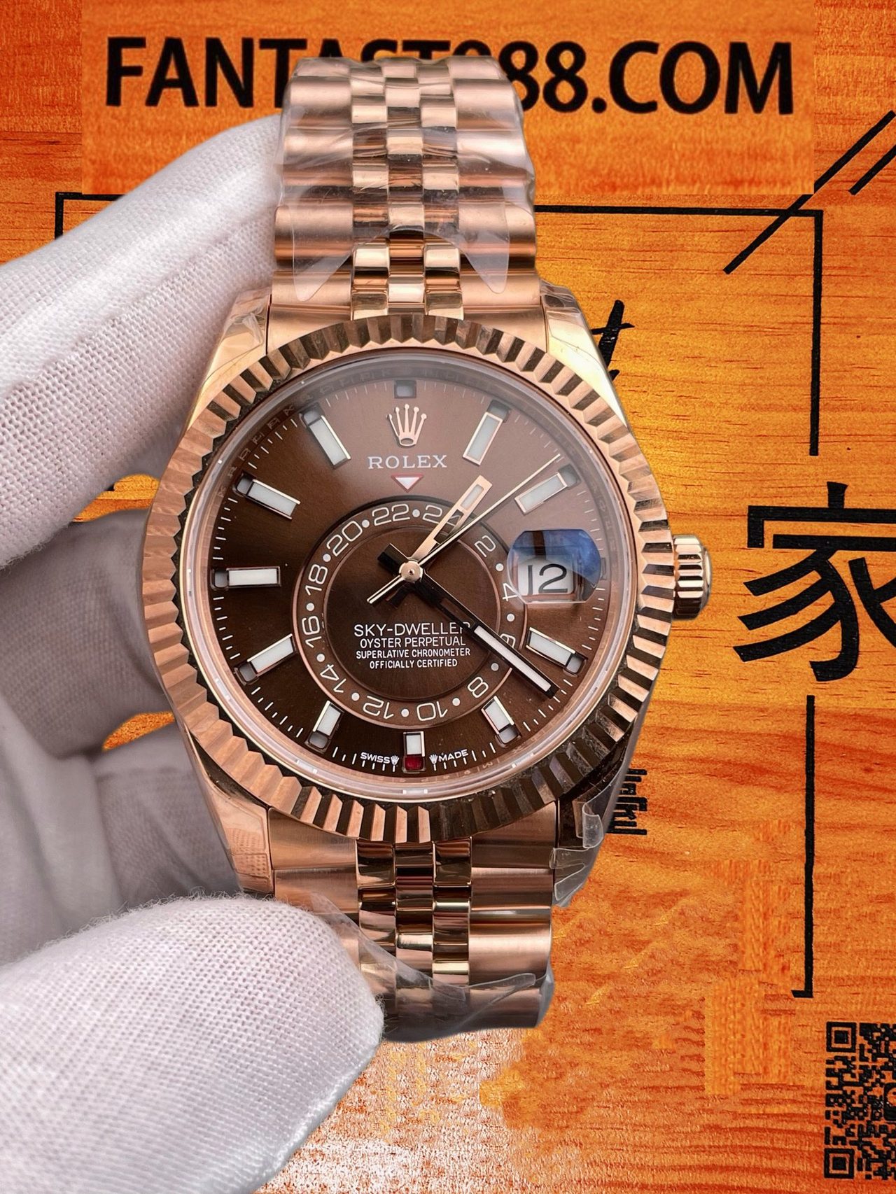 高仿勞力士-天行者336935-玫瑰金棕盤GS 配重191G復刻腕錶 實拍 3