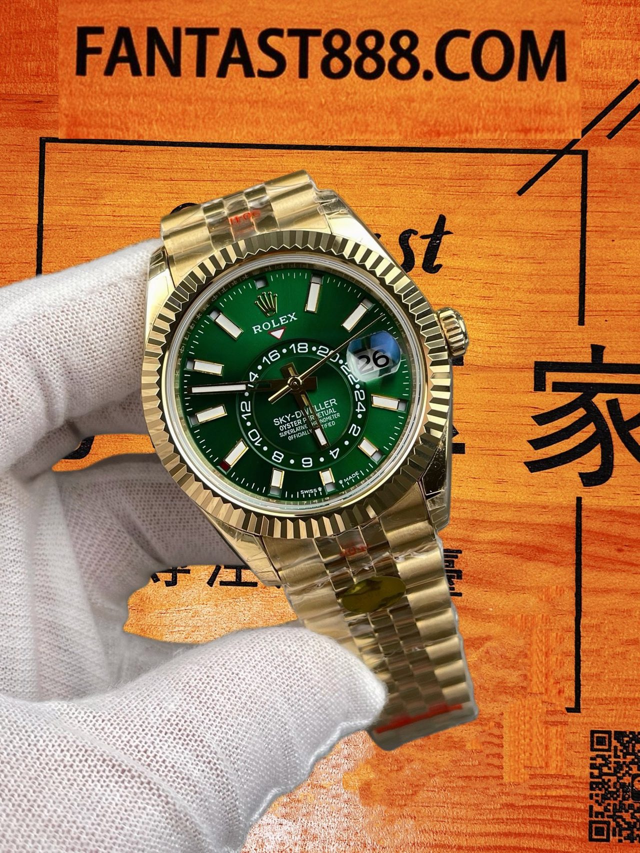 高仿勞力士-天行者336935-全金綠金盤NOOB 配重195G復刻腕錶 實拍 2