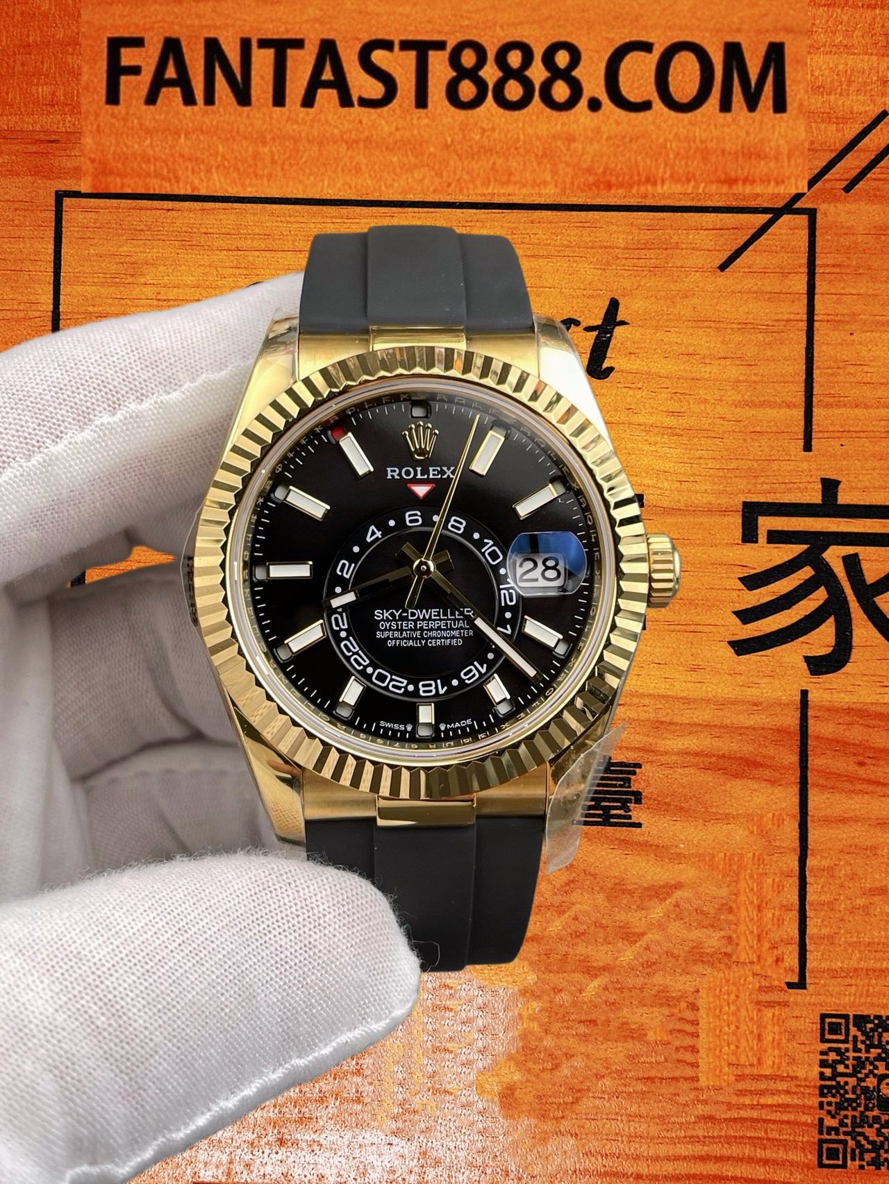 高仿勞力士-天行者336935-黃金黑盤ZF 配重187G復刻腕錶 實拍 1
