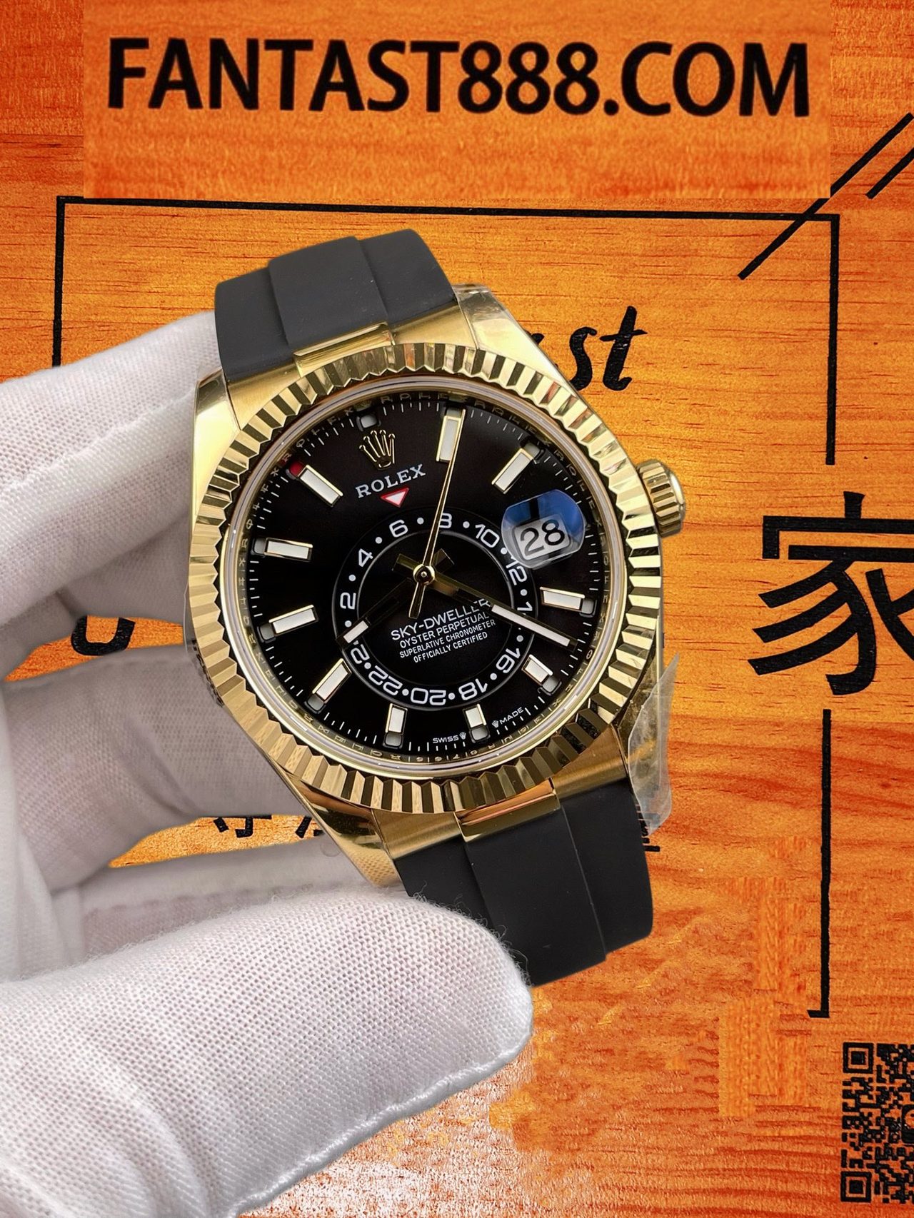 高仿勞力士-天行者336935-黃金黑盤ZF 配重187G復刻腕錶 實拍 2