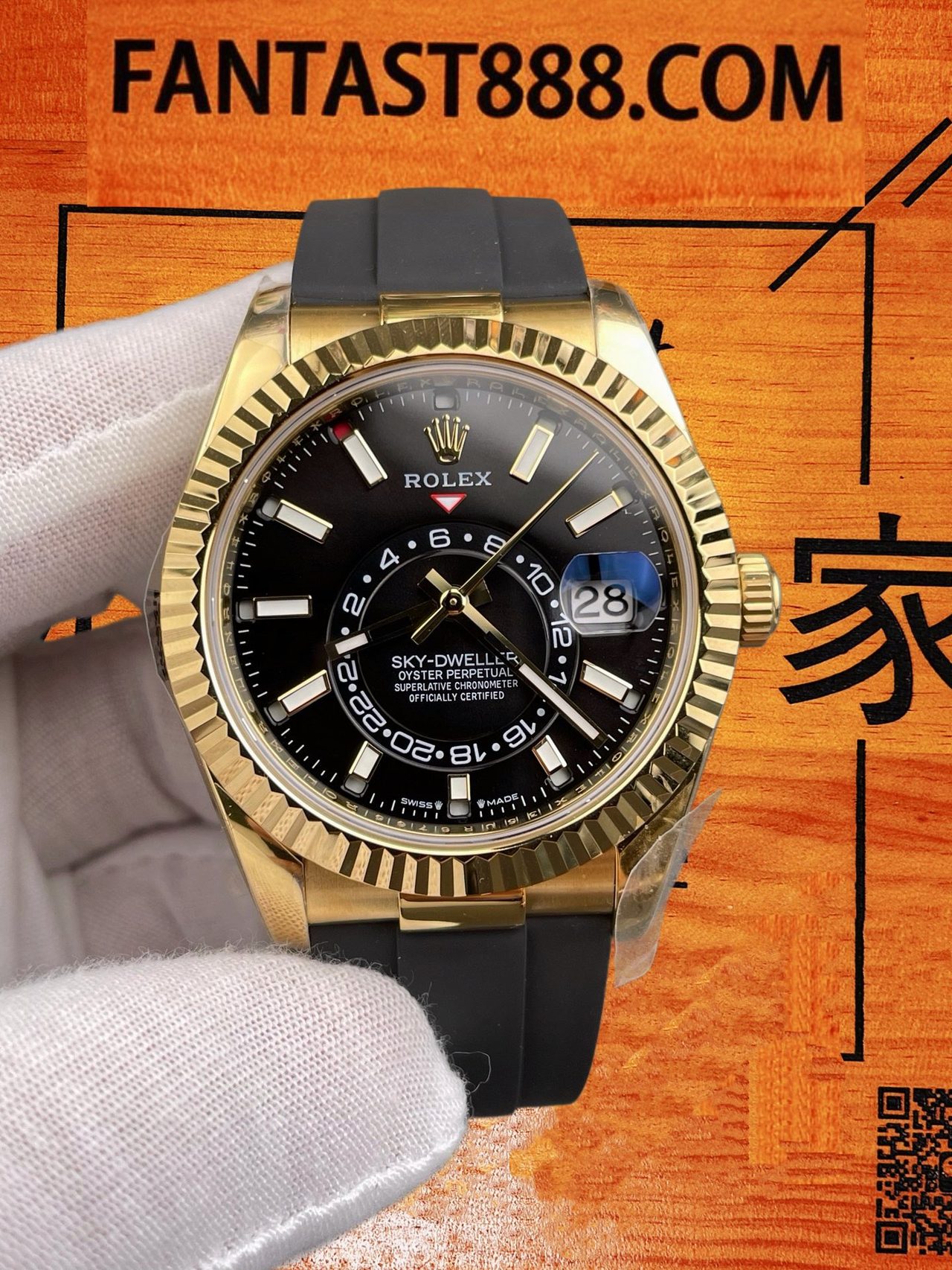 高仿勞力士-天行者336935-黃金黑盤ZF 配重187G復刻腕錶 實拍 3