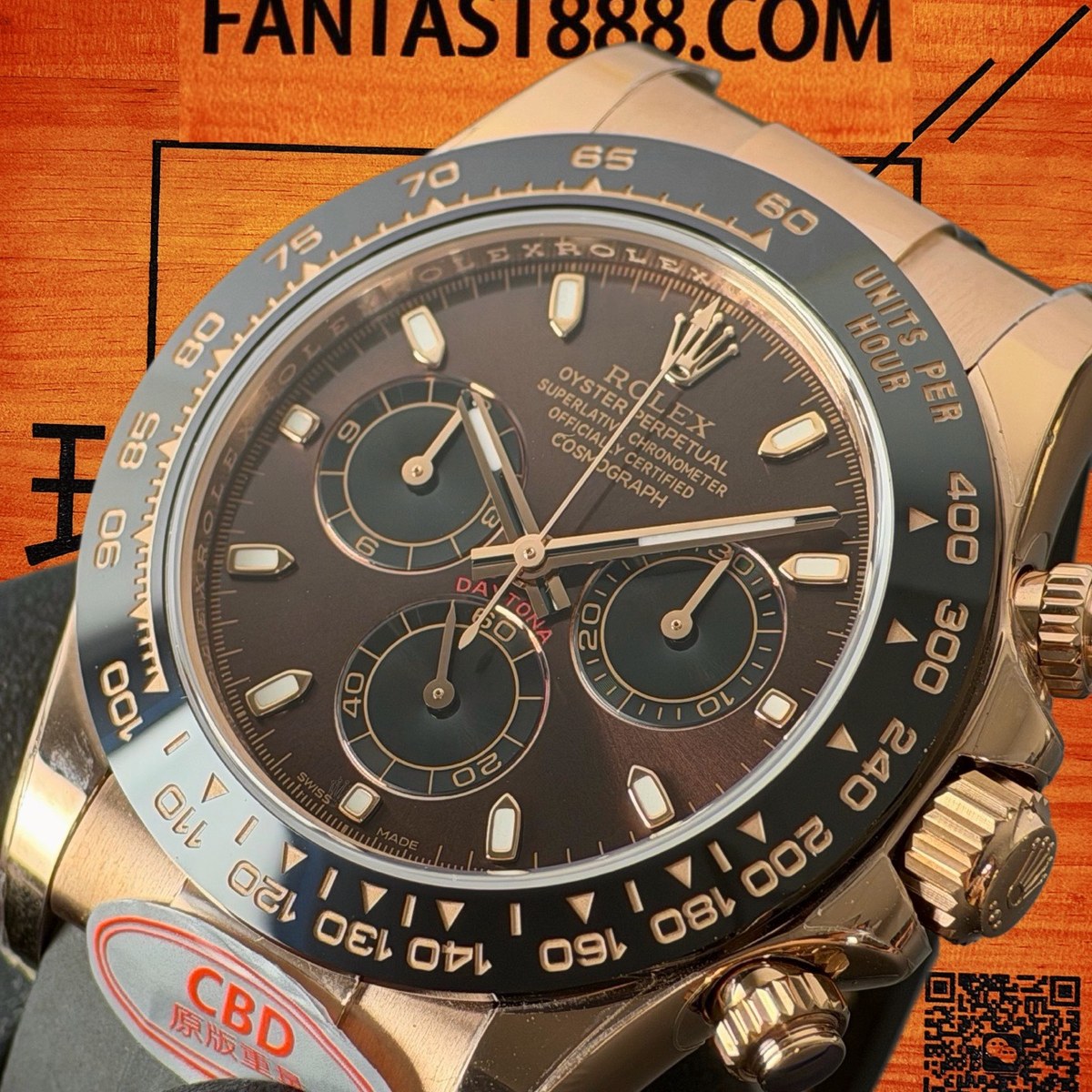 高仿勞力士 CBD廠 配重 Cosmograph Daytona 116505 玫瑰金黑圈 巧克力面 4130機芯 復刻腕錶 實拍 2