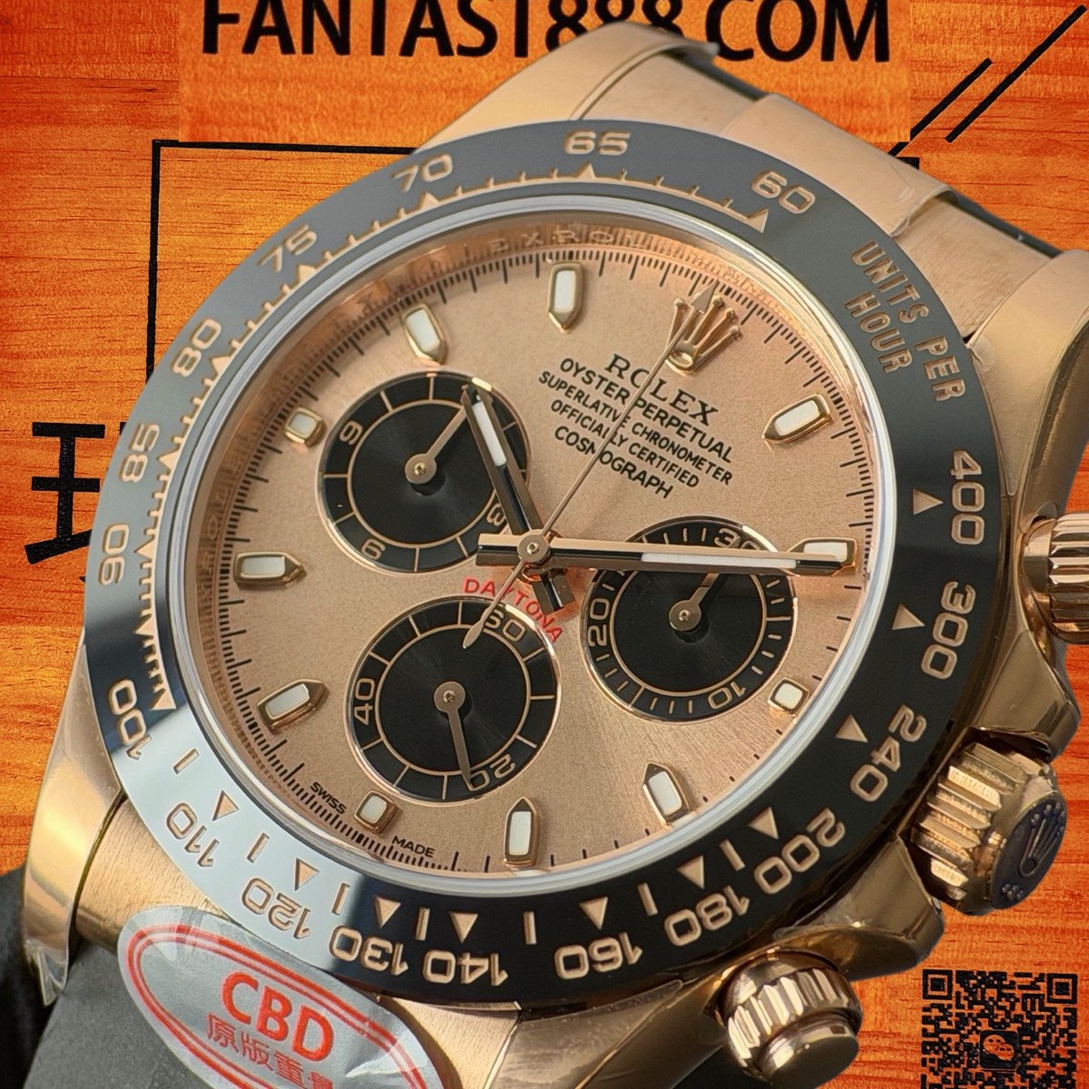 高仿勞力士 CBD廠 配重 Cosmograph Daytona 116505 玫瑰金單色面 4130機芯 復刻腕錶 實拍 2
