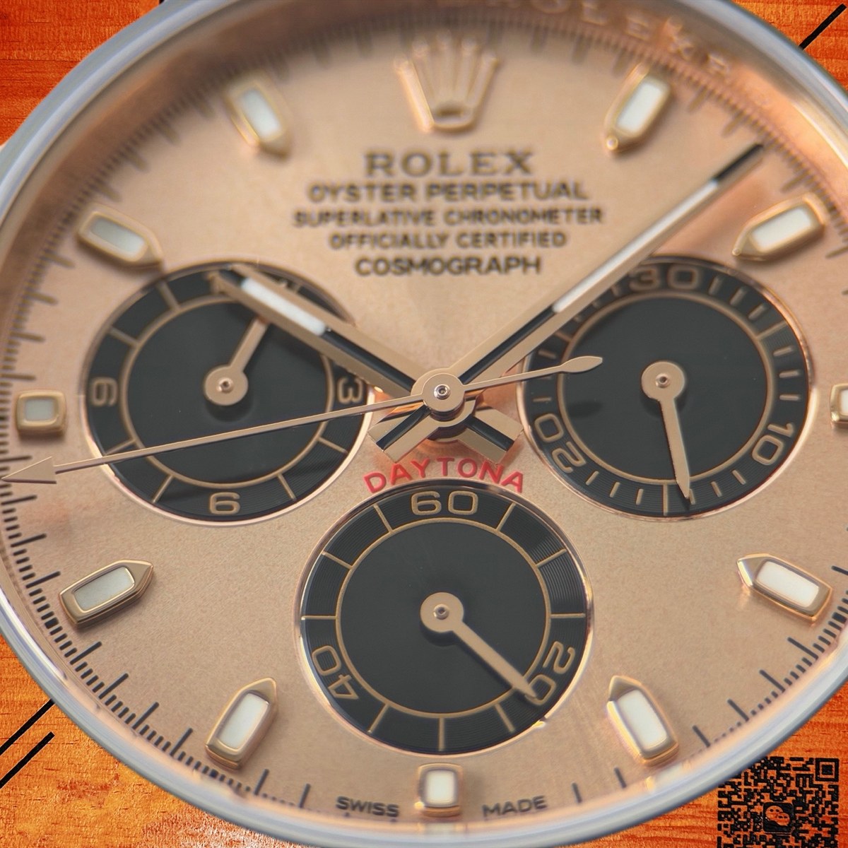高仿勞力士 CBD廠 配重 Cosmograph Daytona 116505 玫瑰金單色面 4130機芯 復刻腕錶 實拍 3