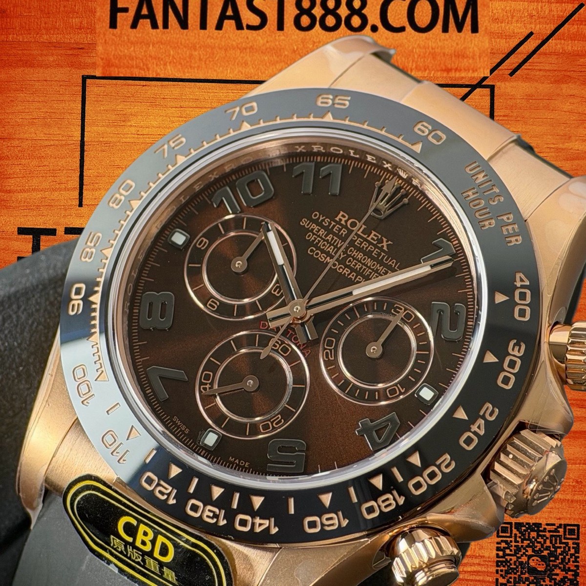 高仿勞力士 CBD廠 配重 Cosmograph Daytona 116505 玫瑰金黑圈 巧克力漸變盤 數字刻 4130機芯 復刻腕錶 實拍 2