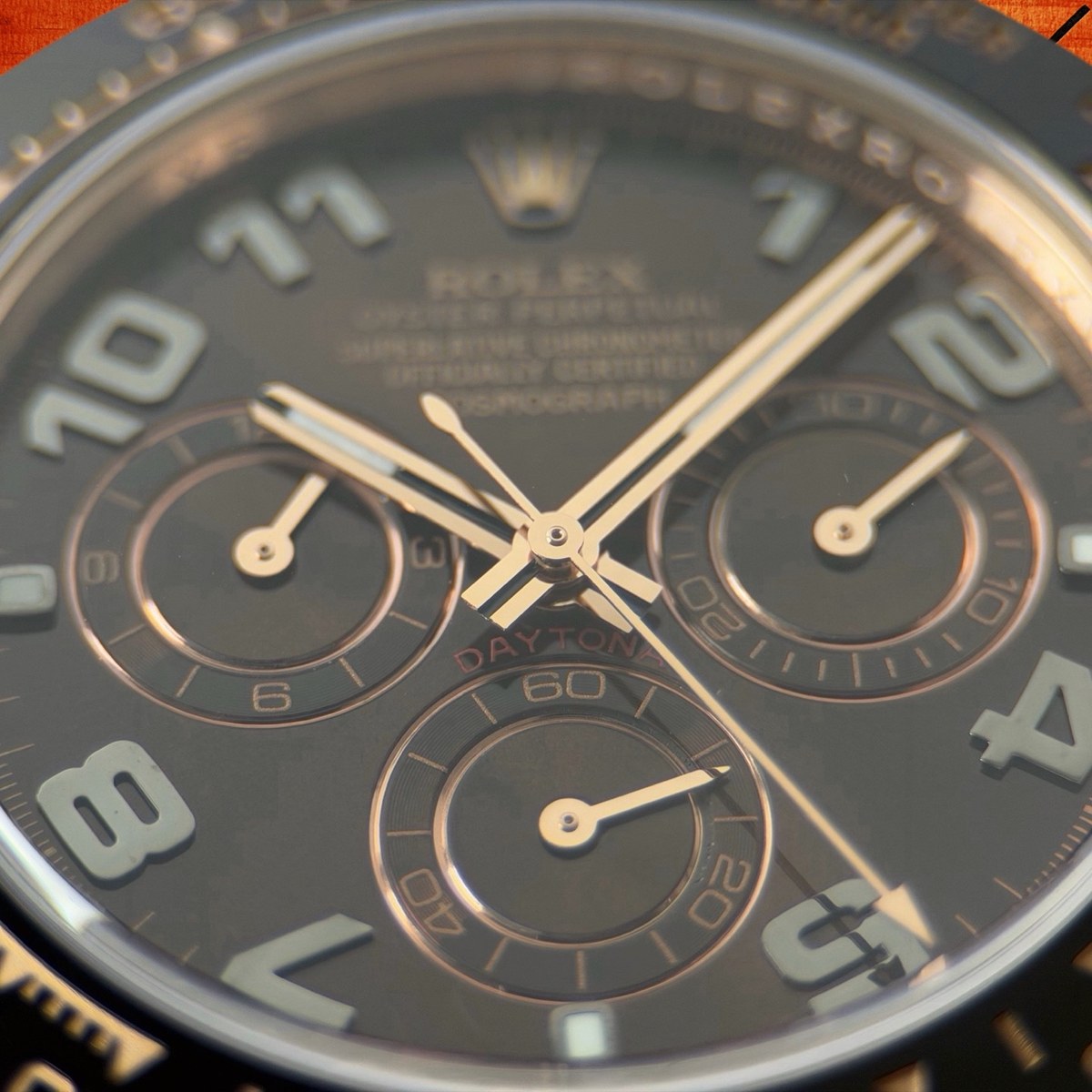 高仿勞力士 CBD廠 配重 Cosmograph Daytona 116505 玫瑰金黑圈 巧克力漸變盤 數字刻 4130機芯 復刻腕錶 實拍 3