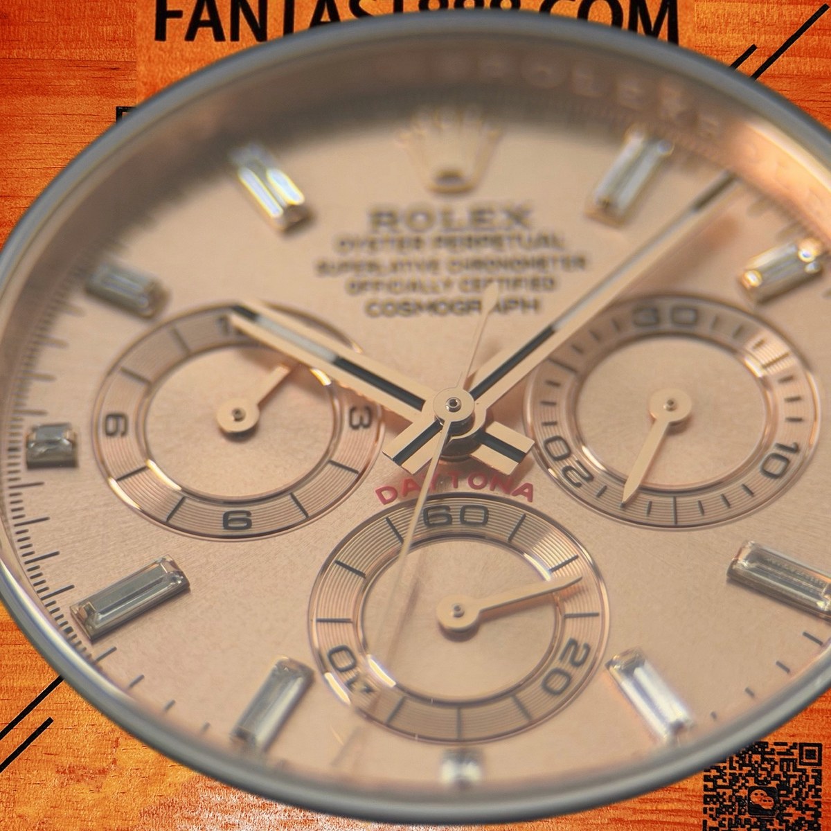 高仿勞力士 CBD廠 配重 Cosmograph Daytona 116505 玫瑰金黑圈 粉冰糖色面 棒狀刻度 4130機芯 復刻腕錶 實拍 3