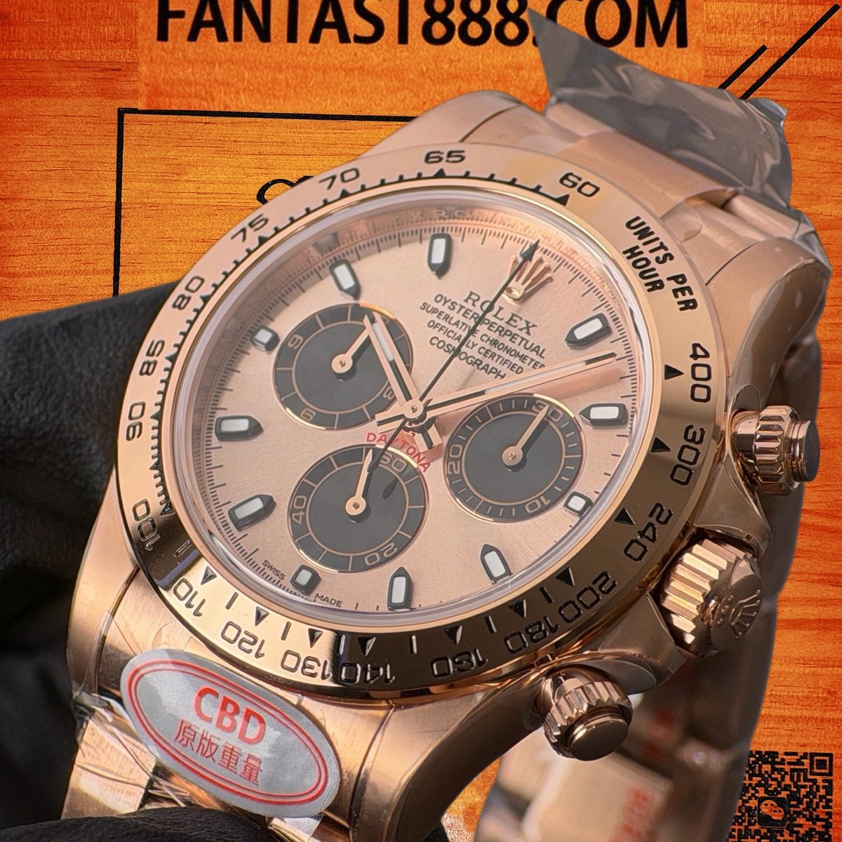 高仿勞力士 CBD廠 配重 Cosmograph Daytona 116505 玫瑰金monobloc圈 玫瑰金單色盤 黑色monobloc計時盤 4130機芯 復刻腕錶 實拍 2