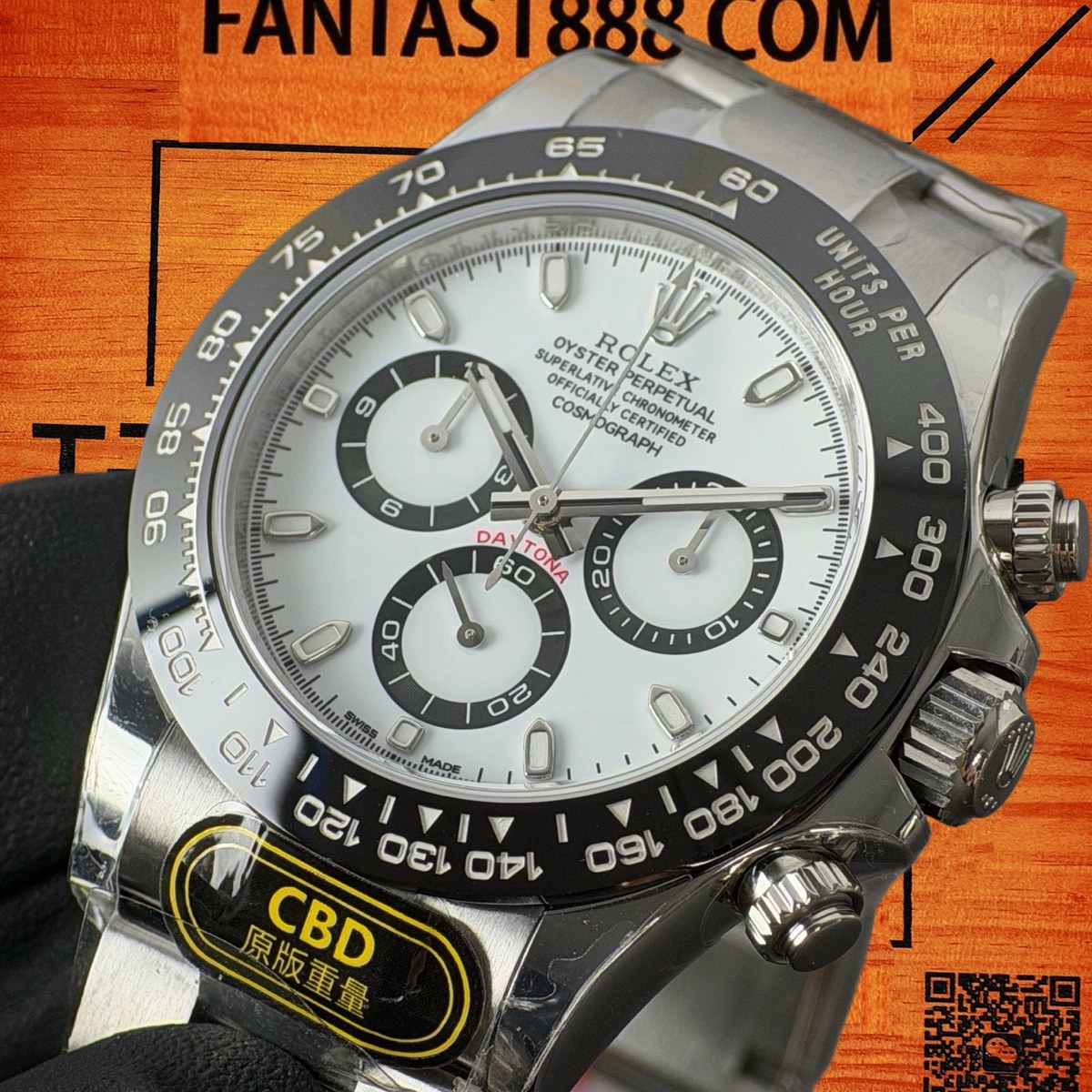 高仿勞力士 CBD廠 配重 Cosmograph Daytona 116500 904L鋼黑圈 白盤 黑色monobloc熊貓計時盤 4130機芯 復刻腕錶 實拍 2