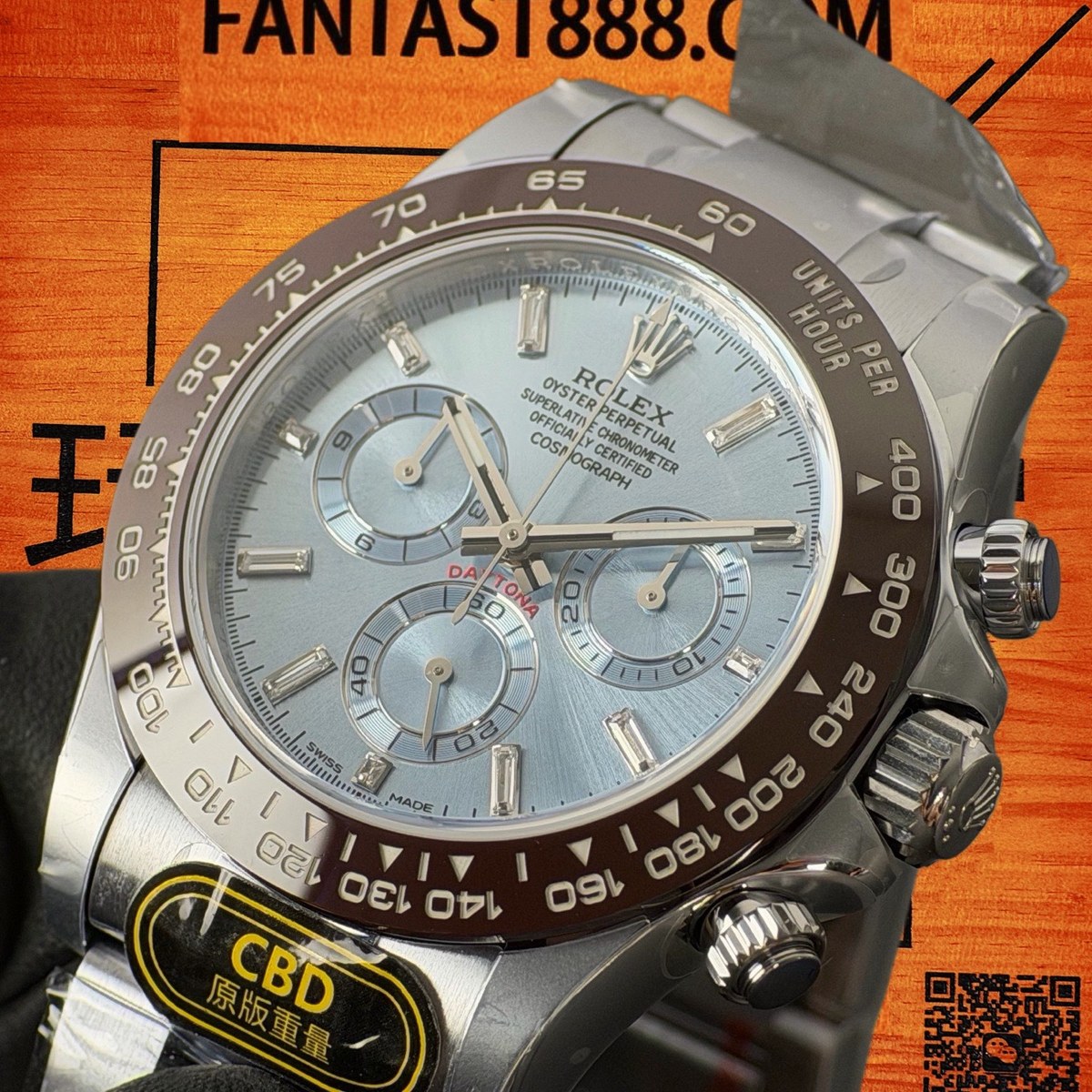高仿勞力士 CBD廠 配重 Cosmograph Daytona 116509 904L鋼棕圈 冰藍盤 同色冰藍monobloc計時盤 8鑽時標 4130機芯 復刻腕錶 實拍 2