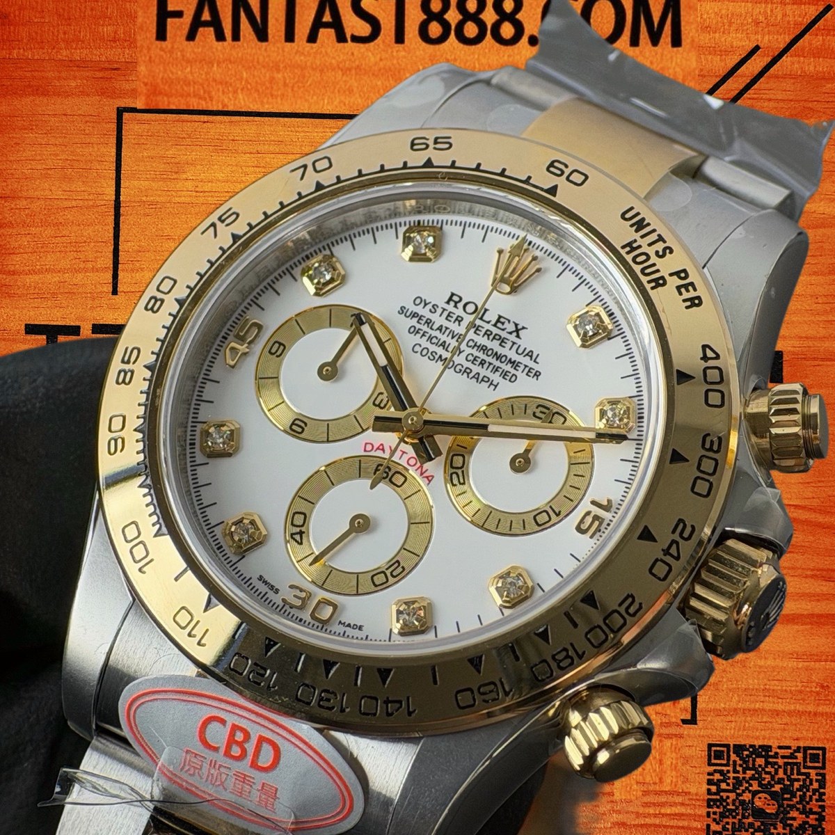 高仿勞力士 CBD廠 配重 Cosmograph Daytona 116503 Rolesor間金 黃金圈 白盤 金色monobloc計時盤 8鑽時標 4130機芯 復刻腕錶 實拍 2