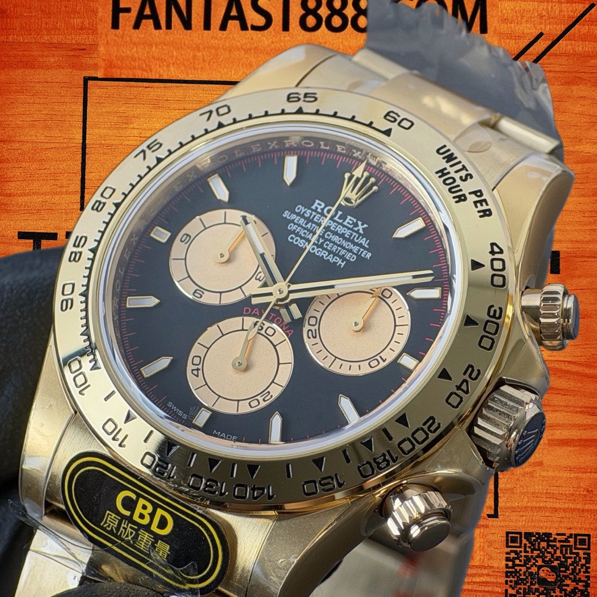 高仿勞力士 CBD廠 配重 Cosmograph Daytona 116508 18K黃金黑圈 黑盤 金色monobloc計時盤 棒狀時標 4131機芯 復刻腕錶 實拍 2