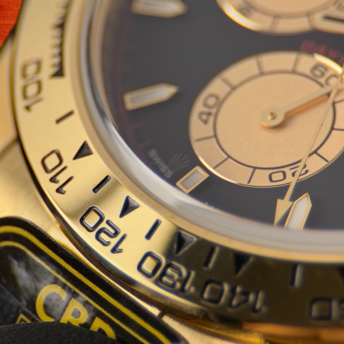 高仿勞力士 CBD廠 配重 Cosmograph Daytona 116508 18K黃金黑圈 黑盤 金色monobloc計時盤 棒狀時標 4131機芯 復刻腕錶 實拍 4