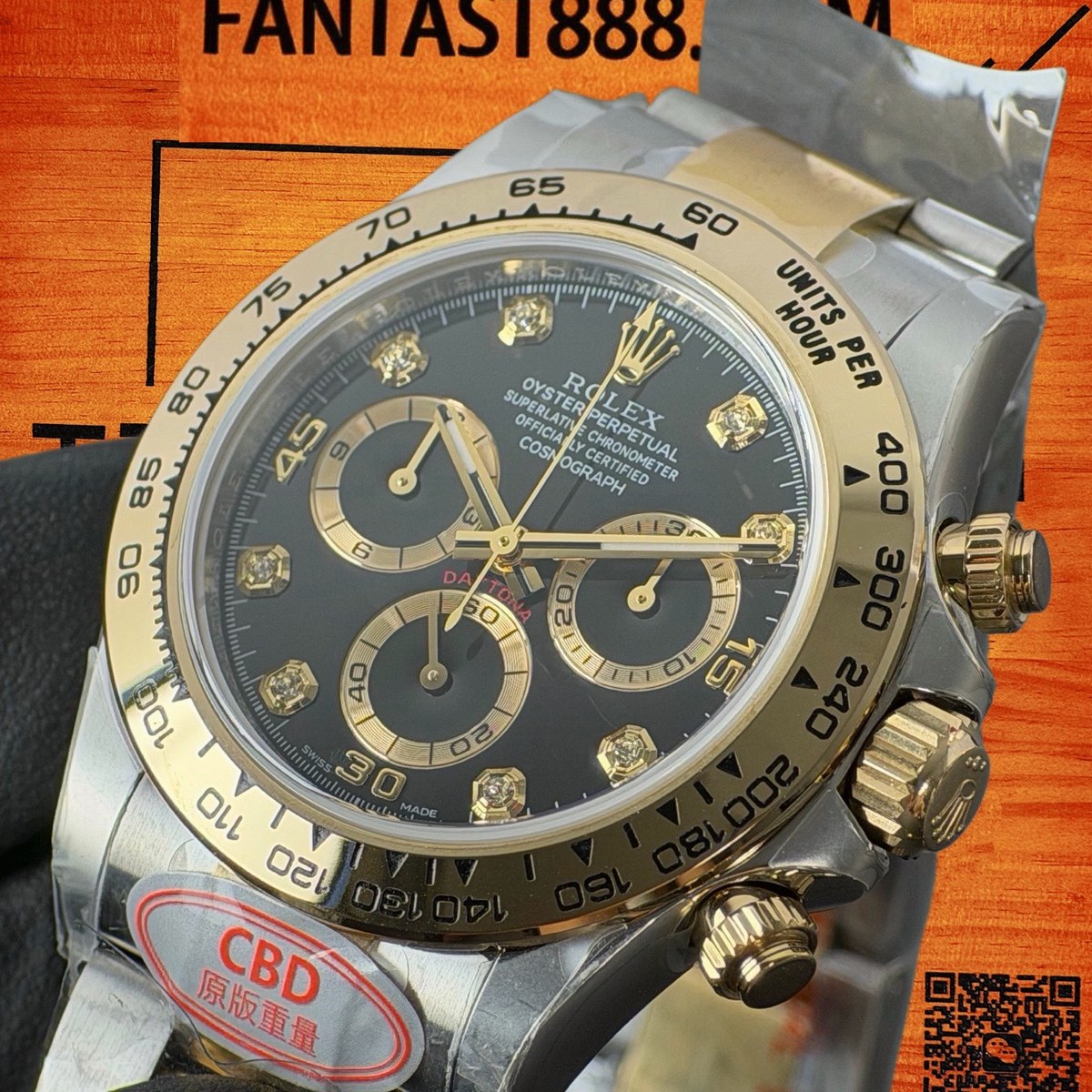 高仿勞力士 CBD廠 配重 Cosmograph Daytona 116503 Rolesor間金 黃金圈 黑盤 金色monobloc計時盤 8鑽時標 4130機芯 復刻腕錶 實拍 2