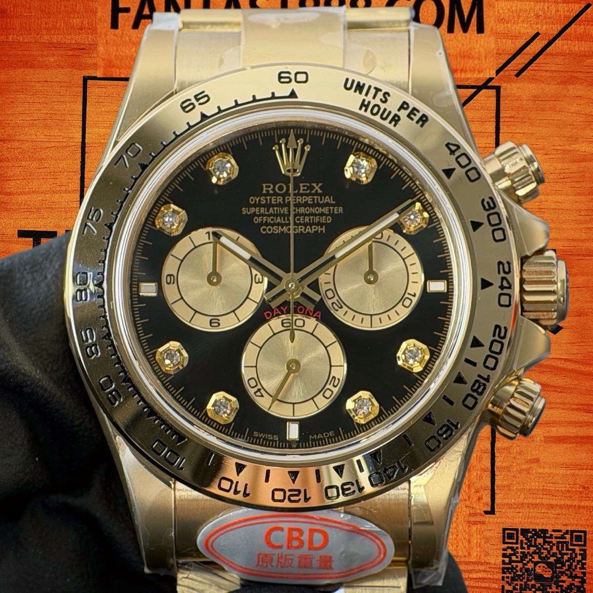 高仿勞力士 CBD廠 配重 Cosmograph Daytona 116508 18K黃金黃金圈 黑盤 金色monobloc計時盤 8鑽時標 4131機芯 復刻腕錶 實拍 1