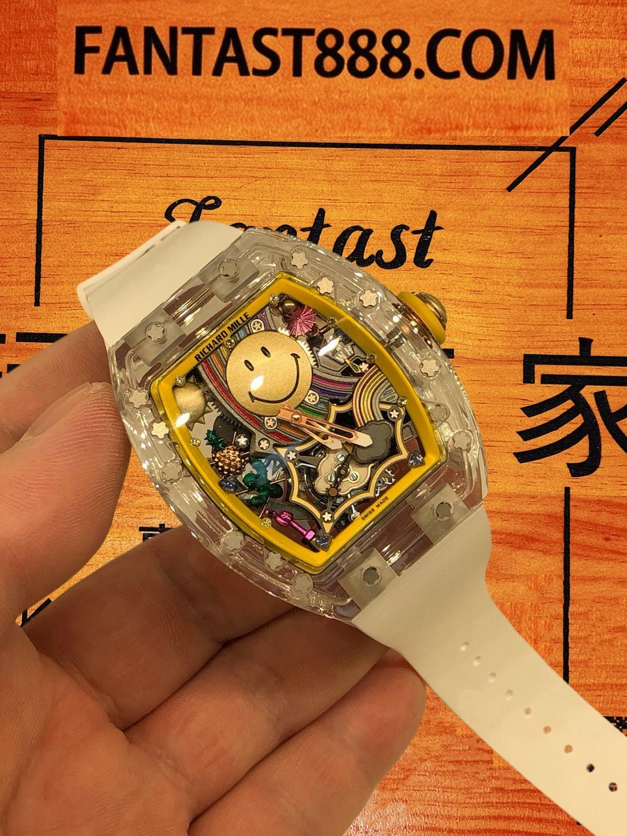 客定改裝 Richard Mille 理查米爾 RM 藍寶石水晶殼 微笑臉😃 陀飛輪 改裝內罩 修復無縫 復刻腕錶 實拍 3