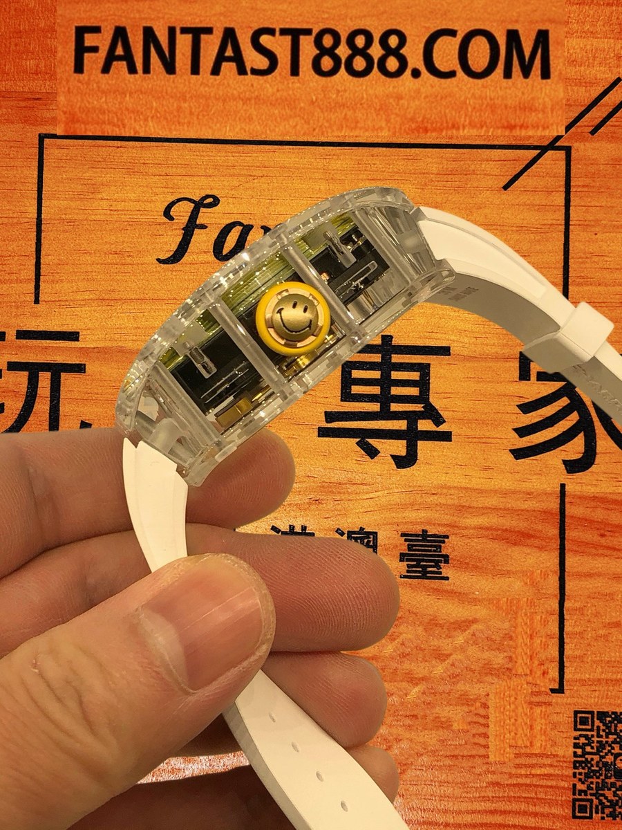 客定改裝 Richard Mille 理查米爾 RM 藍寶石水晶殼 微笑臉😃 陀飛輪 改裝內罩 修復無縫 復刻腕錶 實拍 4