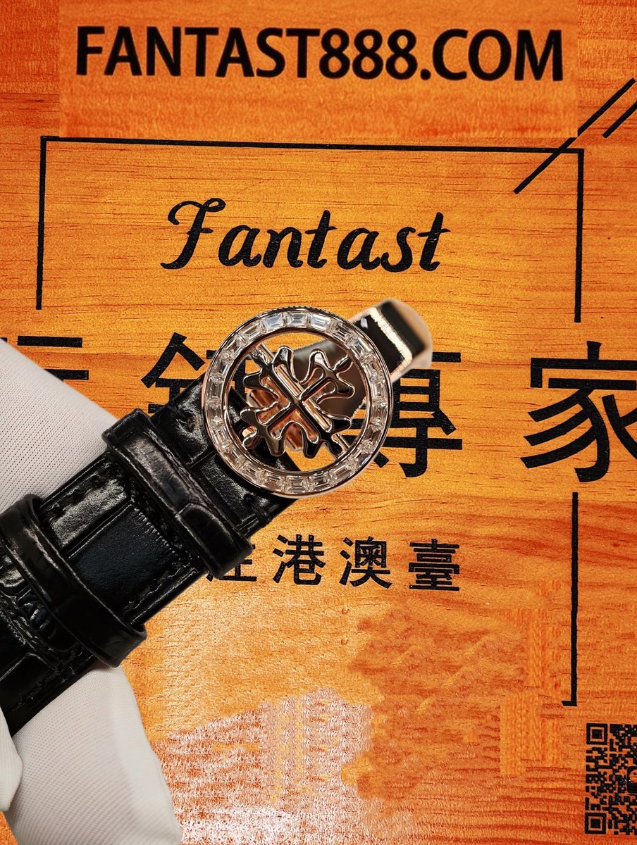 客定改裝 Patek Philippe 百達翡麗 星空 6002G 18K玫瑰金包裹 表圈+表扣鑲嵌T方VVS D級莫桑鑽 黑色鱷魚皮 復刻腕錶 實拍 6