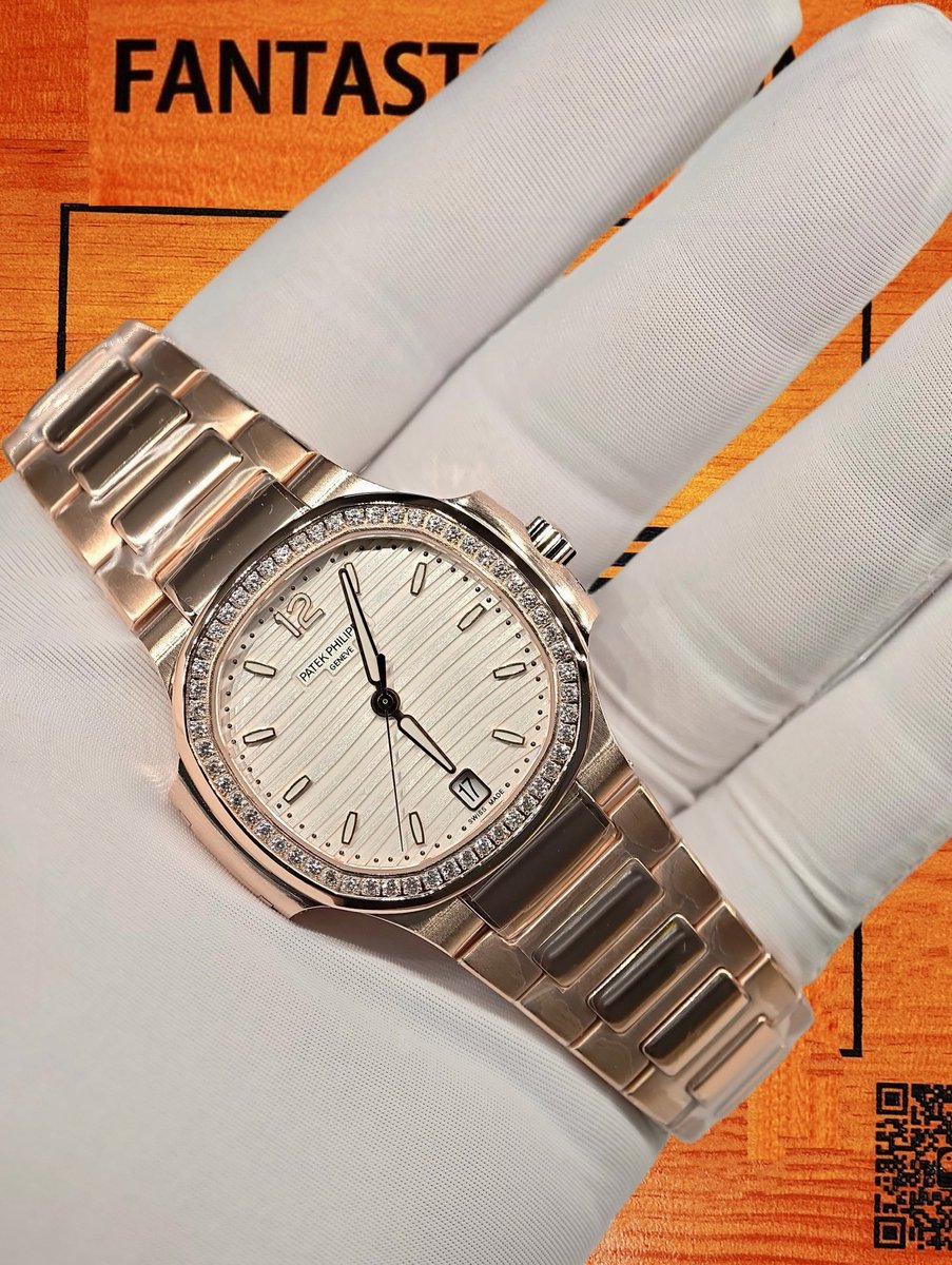 客定改裝 Patek Philippe 百達翡麗 Nautilus 5711/1R 35mm女款 18K玫瑰金厚金包裹 表圈鑲嵌天然鑽石VVS D級 復刻腕錶 實拍 3