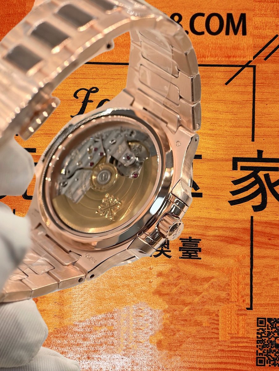 客定改裝 Patek Philippe 百達翡麗 Nautilus 5711/1R 35mm女款 18K玫瑰金厚金包裹 表圈鑲嵌天然鑽石VVS D級 復刻腕錶 實拍 5