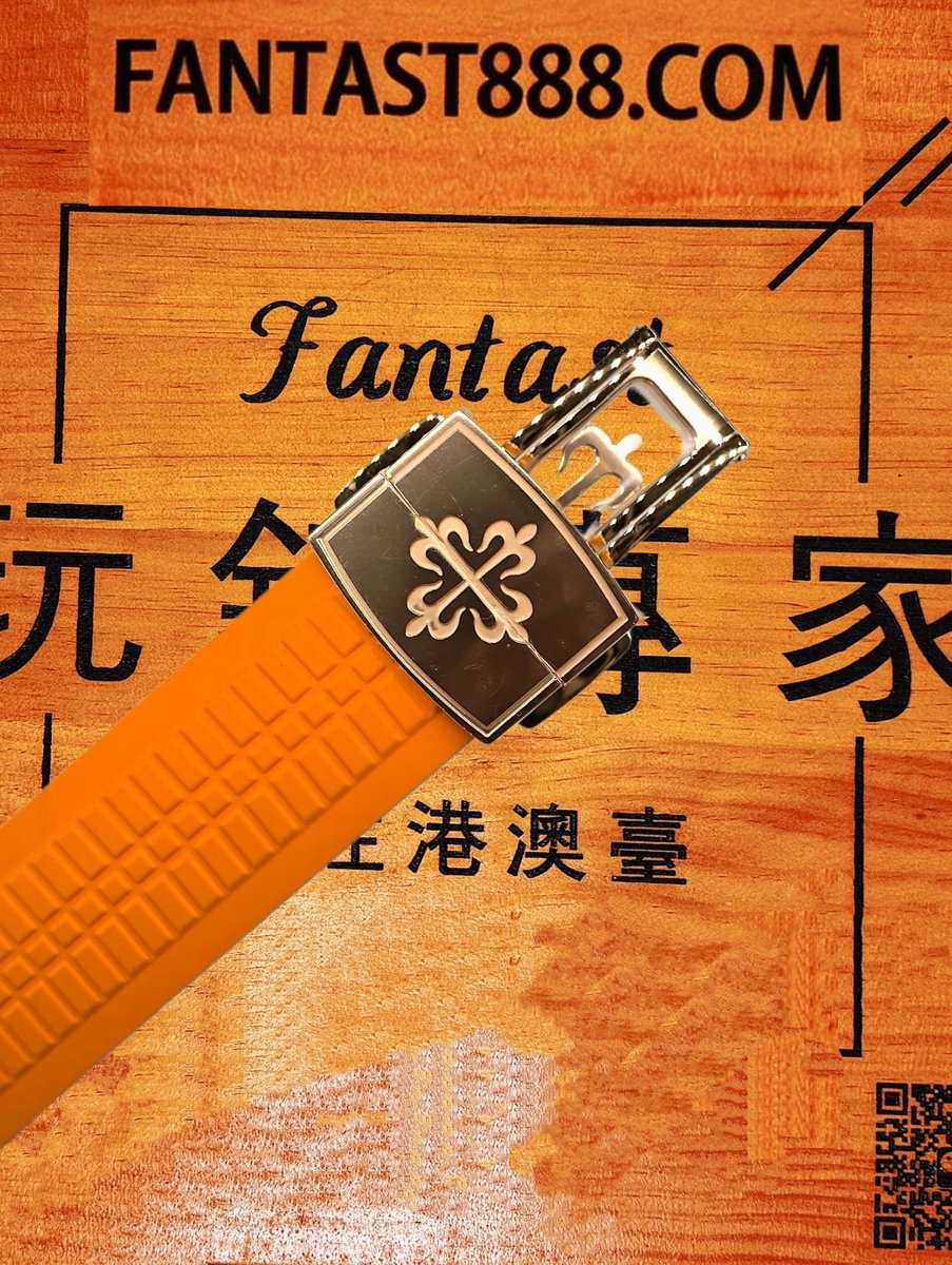 客定改裝 Patek Philippe 百達翡麗 Aquanaut 5168/5650 手雷款 18K玫瑰金厚金包裹 棕面方格 阿拉伯數字時標 橙色橡膠錶帶 復刻腕錶 實拍 7