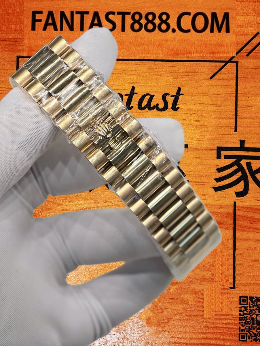 客定改裝 勞力士 Day-Date 40mm 黑冰糖 莫桑代用圈 刻度更換莫桑鑽 三角坑紋外圈 總統鏈帶 18K包厚金 復刻腕錶 實拍 7