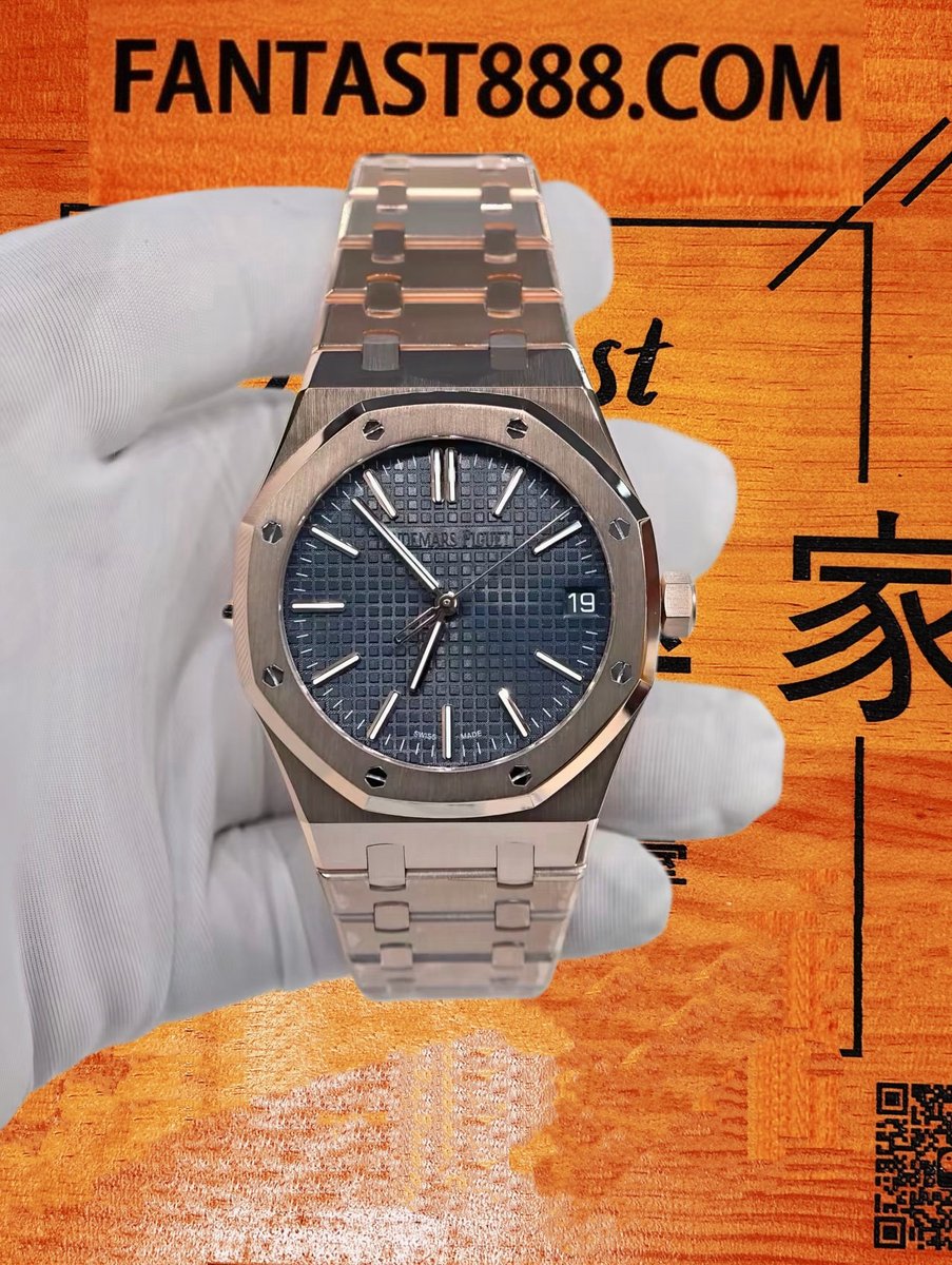客定改裝 Audemars Piguet 愛彼 Royal Oak 皇家橡樹系列 八角外圈 8顆六角螺絲 一體式鏈節 18K包厚金 復刻腕錶 實拍 1