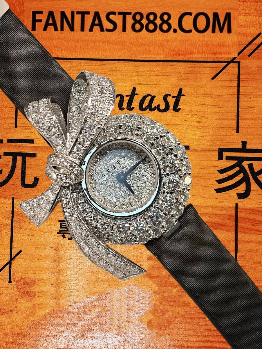 客定改裝 GRAFF 格拉夫 Tilda's Bow 蝴蝶結滿鑽款 白金鑲鑽 珠寶腕錶 復刻腕錶 實拍 3