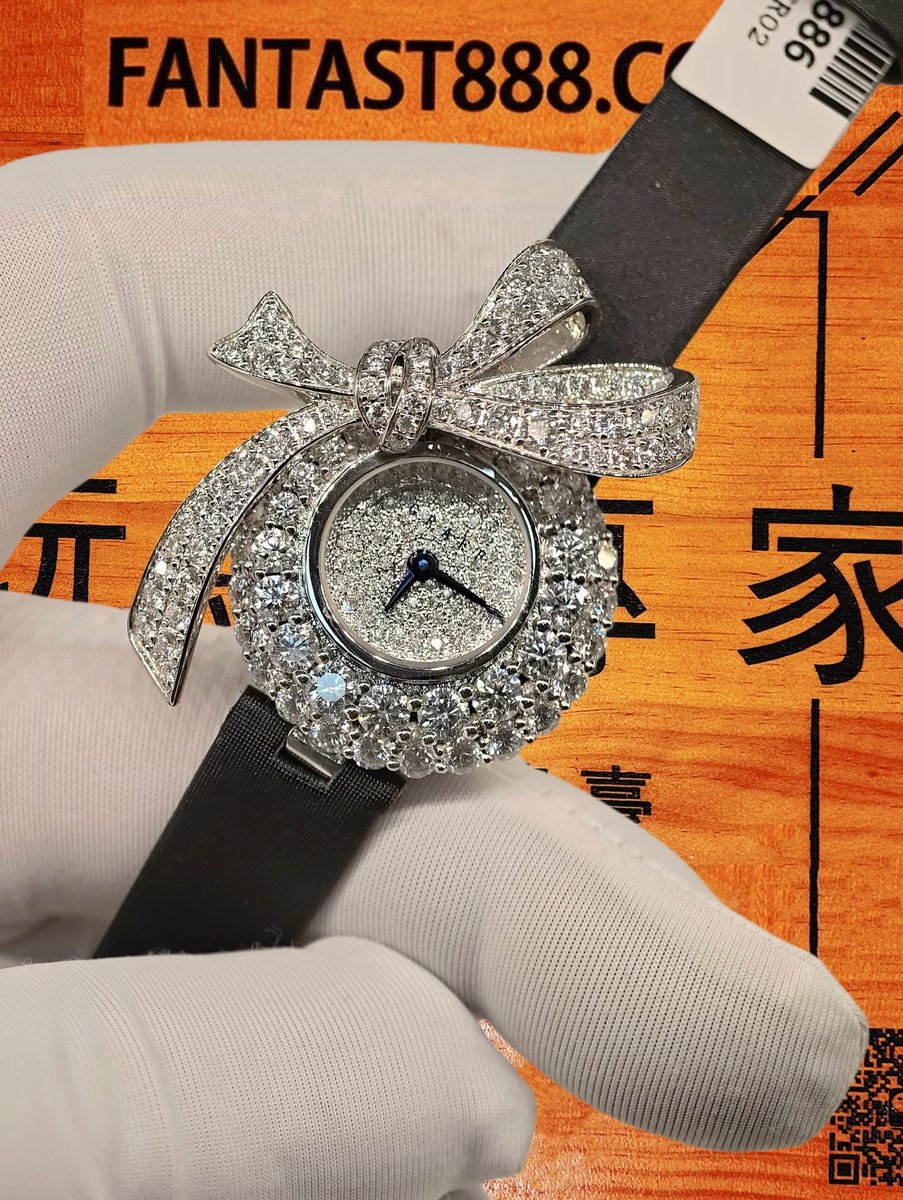 客定改裝 GRAFF 格拉夫 Tilda's Bow 蝴蝶結滿鑽款 白金鑲鑽 珠寶腕錶 復刻腕錶 實拍 4