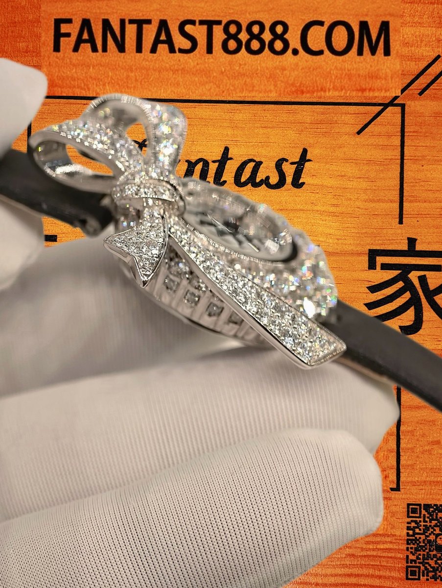 客定改裝 GRAFF 格拉夫 Tilda's Bow 蝴蝶結滿鑽款 白金鑲鑽 珠寶腕錶 復刻腕錶 實拍 8