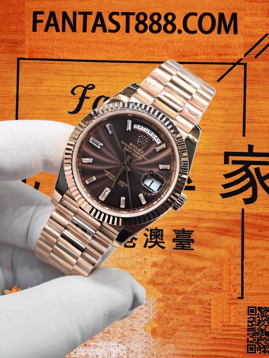 高仿私人改裝-勞力士-星期日曆228235 咖冰糖玫瑰金 復刻腕錶 實拍 4